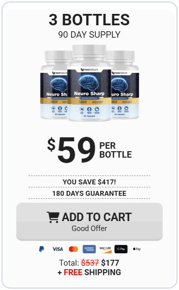 Neuro Sharp 3 bottles 90-day supply $59 per bottle